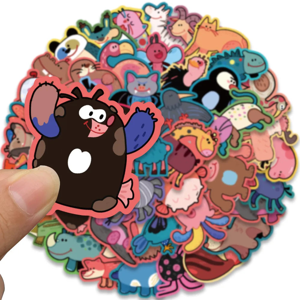 10/30/50PCS Cute Cartoon Animal Stickers Toys Funny Zoo Decals For Kids DIY Notebook Luggage Phone Laptop Car Waterproof Sticker (ONLINE ORDER ONLY)