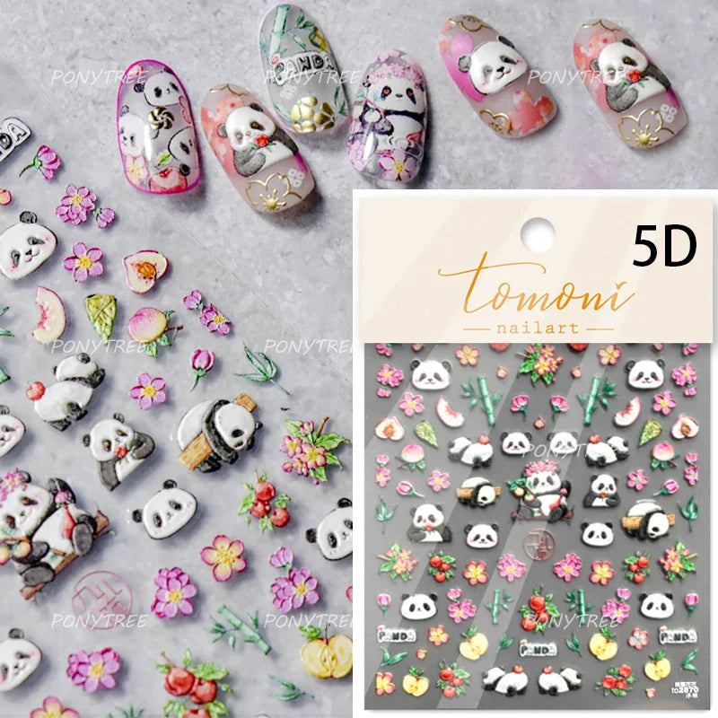 Graceful Peach Blossom Blessing Sachet Pretty Buckle Tassels Pendant Antique Radiant Adhesive Nail Art Stickers Manicure Decals (ONLINE ORDER ONLY)