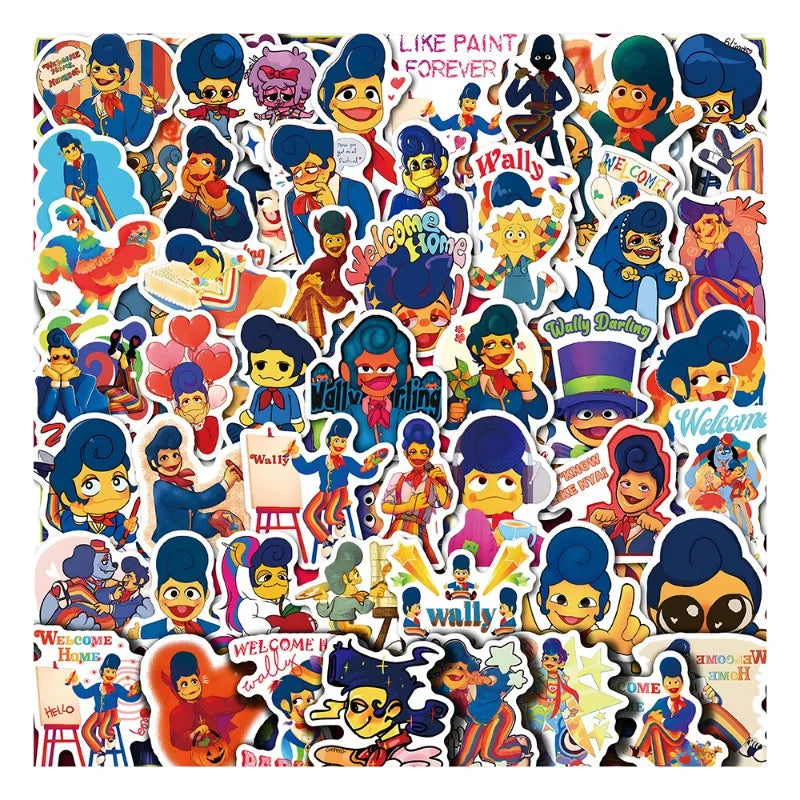 60pcs Wally Darling Cartoon Stickers for Laptop, Phone, Car, Scooter, Suitcase, Water Bottle, Stationery, Refrigerator Decoration (Online Order Only)