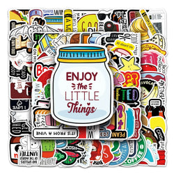 50Pcs Cartoon Waterproof Vinyl Stickers for Skateboard Snowboard (Online Order Only)