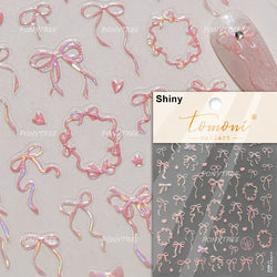 Sexy Red Grape Wine Bowknot Cocktail Goblet Cup Soda Liquid Shiny Sparkling Self Adhesive Nail Art Stickers 3D Manicure Decals (ONLINE ORDER ONLY)