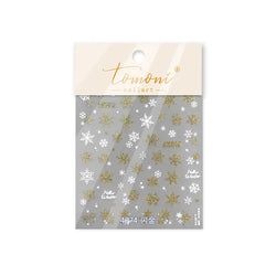 Shiny Snow Delicate Gold Pink Silver White Romantic Winter Self Adhesive Nail Art Stickers Snowflake Rhinestone Manicure Decals (ONLINE ORDER ONLY)