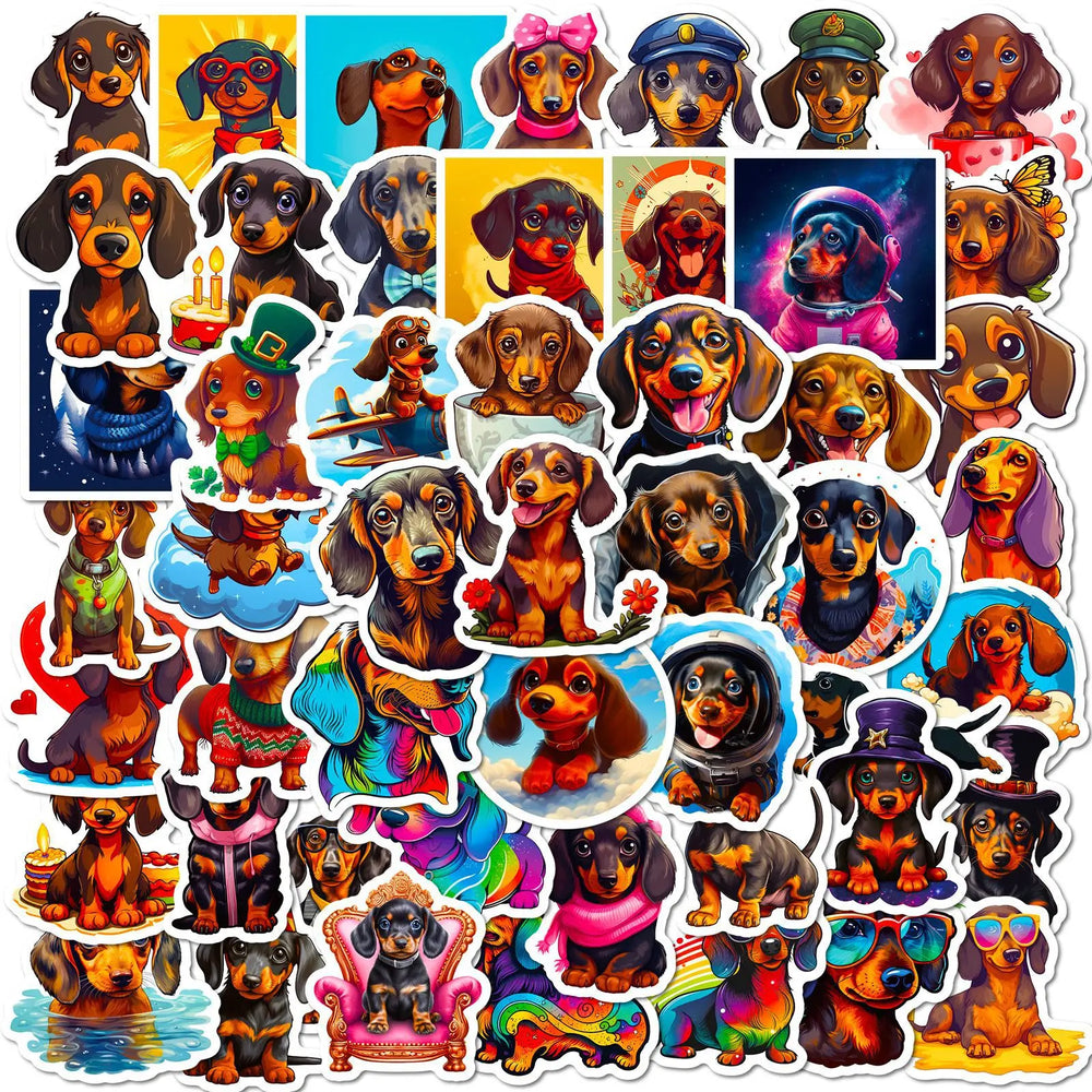 Cute Pet Dog Stickers for DIY Suitcase, Water Bottle, Phone, Laptop, Guitar, Car, Helmet, Skateboard - 10/25/50pcs (Online Order Only)