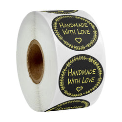 100-500pcs Round Natural Hand Made Stickers Seal Labels Cute Sticker For Cake Packaging Labels Sticker Stationery (Online Order Only)