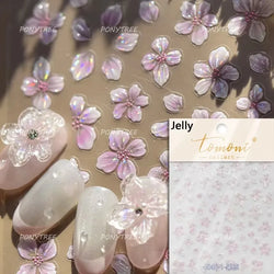 Charm Pink Yellow Flower Petal Stamen Stamen Peony Self Adhesive Nail Art Decorations Stickers Shiny Rhinestone Manicure Decals (ONLINE ORDER ONLY)