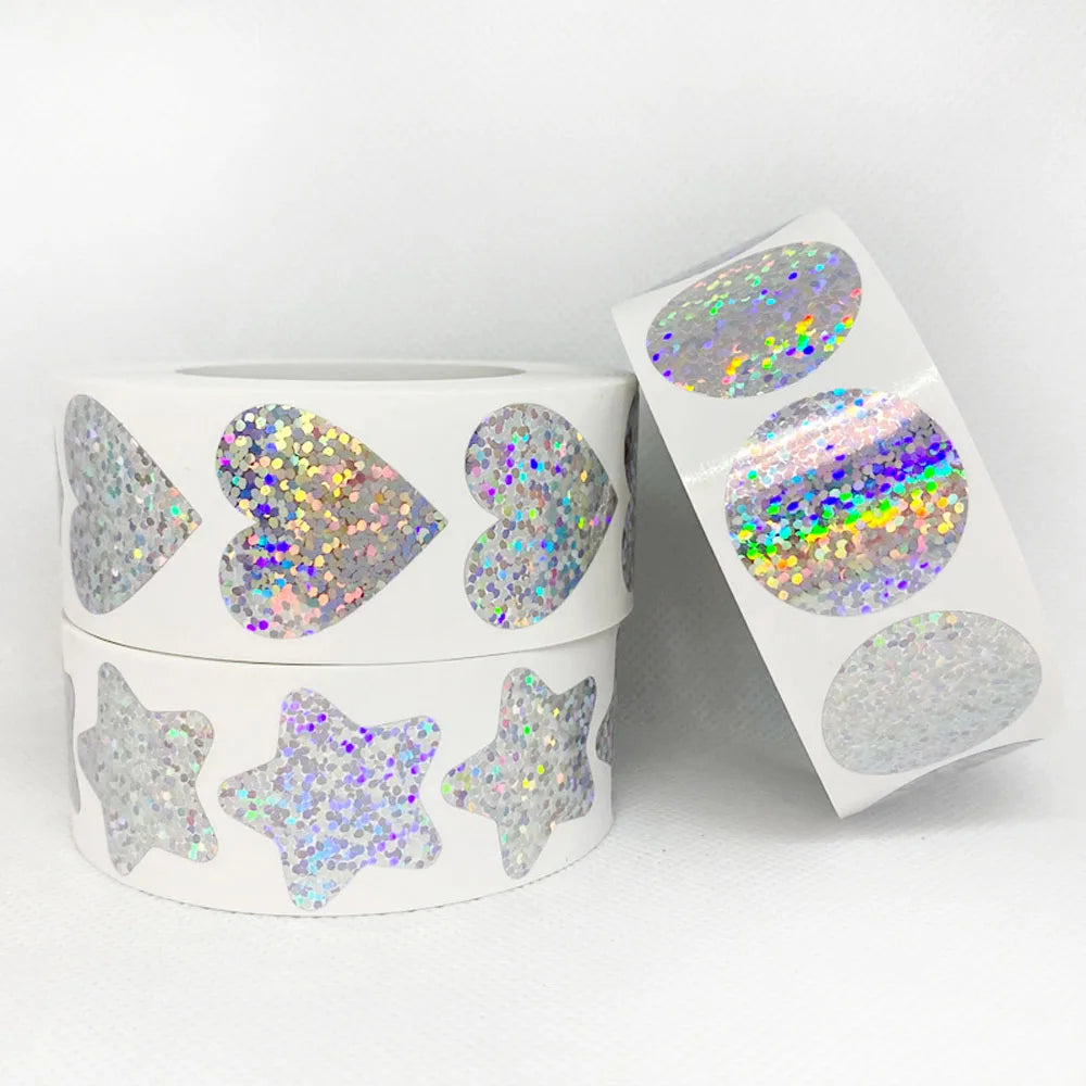 100-500pcs heart shape Valentine's Day stickers Heart Thank You adhesive label Birthday Party Handmade Decoration stickers (Online Order Only)