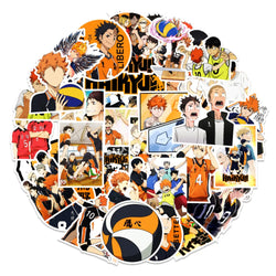 10/30/50pcs Cartoon Haikyuu!! Stickers Cool Volleyball Anime Graffiti Decals Diary Water Bottle Phone Cute Hinata Shoyo Sticker (Online Order Only)