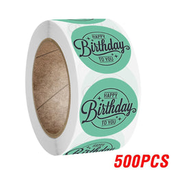 100-500pcs Cute Happy Birthday Sticker Birthday Gift Decoration Label Sealing Balloon Cake Label Packaging Scrapbook Sticker (Online Order Only)