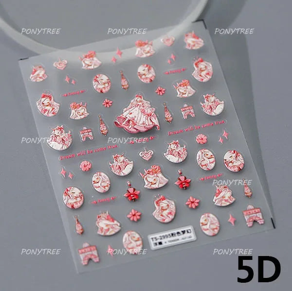 Retro Lace Corset Laced Bodice Wrap Top British Classical Dress Bowknot Rose Star Key Adhesive Nail Art Sticker Manicure Decals (ONLINE ORDER ONLY)