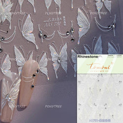 Dreamy Moon Stars Love Heart Butterfly Bowknot Lace Shiny Starburst Ribbon Delicate Adhesive Nail Art Stickers Manicure Decals (Online Order Only)