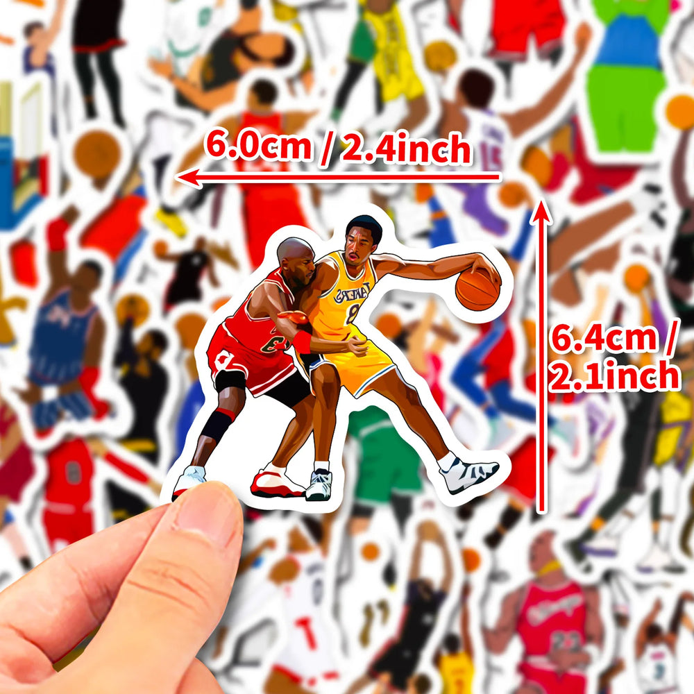 50pcs Classic Action Basketball Collection Motorcycle Car Hood Helmet Suitcase Guitar Waterproof Sticker (Online Order Only)