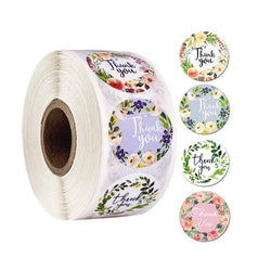 500pcs/roll Thank You Stickers Flower Pattern Party Wedding Decoration Gift Envelope Seal Labels Scrapbooking Stickers (ONLINE ORDER ONLY)