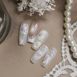 Charm Pink Yellow Flower Petal Stamen Stamen Peony Self Adhesive Nail Art Decorations Stickers Shiny Rhinestone Manicure Decals (ONLINE ORDER ONLY)
