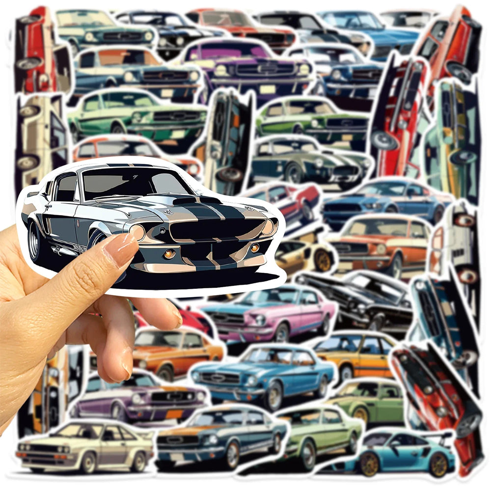 50pcs Car Cartoon Stickers Vehicle Diverse Designs Waterproof PVC Sticker Decals for Luggage Journals Computer Decals (ONLINE ORDER ONLY)