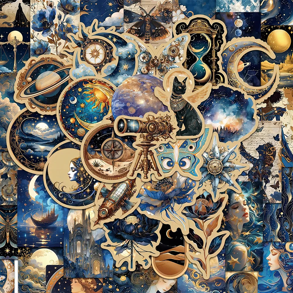 Moon Aesthetic Stickers - 10/30/50pcs for Laptop, Notebook, Phone, Suitcase Decoration (ONLINE ORDER ONLY)