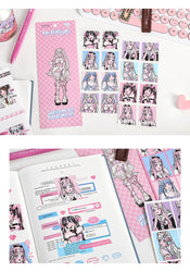 2pcs Ins Korean Style Anime Girl Scrapbooking Stickers Collage Diary Journal DIY Craft Aesthetics Decorative Stickers Stationery (ONLINE ORDER ONLY)