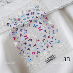 Colourful Butterfly Insect Animals Charming Jelly Special Workmanship 5D Soft Relief Adhesive Nail Art Stickers Manicure Decals (Online Order Only)