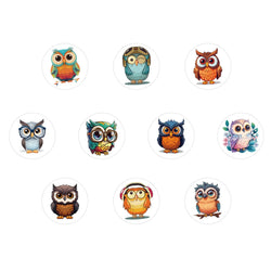 100-500pcs Cute owl Sticker Animals Sticker for Kids Classic Toy Decoration School Teacher Supplies Encouragement Sticker (ONLINE ORDER ONLY)