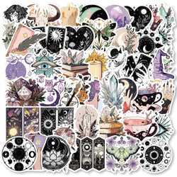 Boho Witchy Magic Crystal Stickers Waterproof Laptop Skateboard Car Phone Toy 10/30/50pcs (Online Order Only)