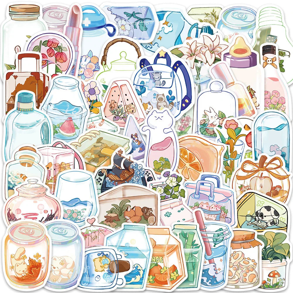 Cute Cartoon Aesthetic Stickers for Laptop, Fridge, Phone, Scrapbook, Suitcase - 10/30/50pcs (Online Order Only)