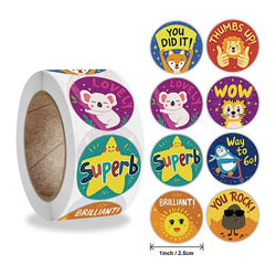 100-500pc Stickers for Children Kids Rolling Animal Roll Stickers Small Cute Toy Game Sticker DIY Gift Sealing Label Decoration (Online Order Only)