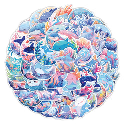 Cartoon Sea Animal Stickers for Phone Laptop Luggage Skateboard - 10/30/50PCS (Online Order Only)
