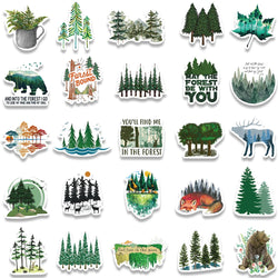 50pcs Outdoor Forest Trees Stickers Vinyl Waterproof For Laptop Guitar Luggage Bike Notebook Scrapbook Stickers Decals (ONLINE ORDER ONLY)