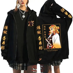 Rengoku Zipper Hoodie: Flame Hashira Anime Jacket (ONLINE ORDER ONLY)