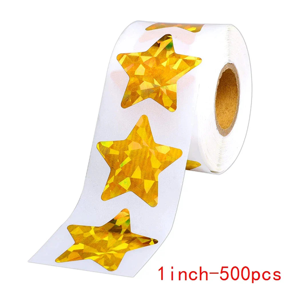 Holographic Gold Star Stickers for Kids Reward 100-500Pcs Foil Star Stickers Labels for Wall Crafts Classroom Teachers Supplies (ONLINE ORDER ONLY)