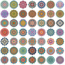 50PCS Colorful Mandala Pattern PVC Stickers for Car Suitcase Car Helmet Luggage Graffiti Sticker For Phone Case Home Decals (Online Order Only)