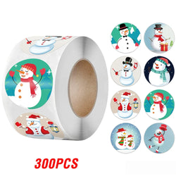 100-500pcs Merry Christmas Gift Decorative Stickers Round Thank You Labels Handmade Candy Biscuits Package Christmas Sticker (ONLINE ORDER ONLY)