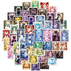 Cat Tarot Stickers Set - Cute Cartoon Kitty Decals for DIY Decoration (ONLINE ORDER ONLY)