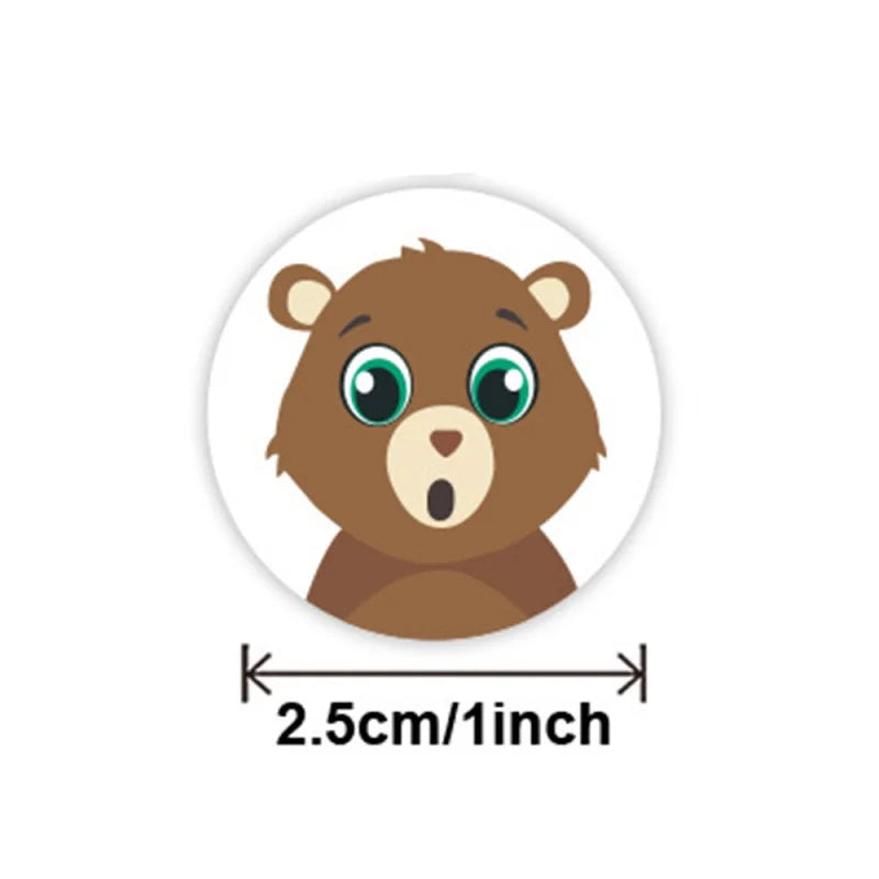 500pcs Round Cartoon Toys Animal stickers for kids Teacher Reward Encourage Sticker Office Stationery for children 1inch (ONLINE ORDER ONLY)