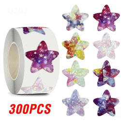100-500pcs Glitter Star Stickers for Kids School Teacher Reward Sticker Party Decor Small Business Label Scrapbooking Stickers (Online Order Only)