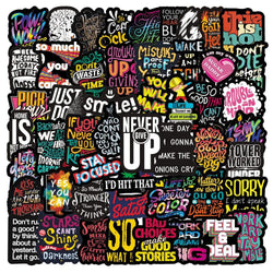 50pcs Motivational Phrase Stickers Encouragement Inspirational Quotes Scrapbook Stationary Office Study Room Sticker Decal (ONLINE ORDER ONLY)