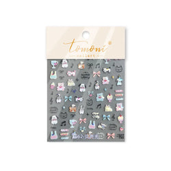 Graffiti Bear Cat Kitten Dog Puppy Bowknot Cake Tulip Note Star Cherry Cup Adhesive Nail Art Decoration Sticker Manicure Decals (ONLINE ORDER ONLY)