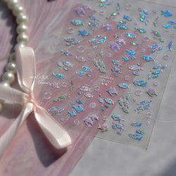 Deep Sea Animal Fish Shoal of Fish Whale Coral Dolphin Summer Beach Cute Jellyfish Bubble Bathyal Fauna Nail Art Stickers Decals (ONLINE ORDER ONLY)