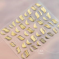 Golden Ink Brush Hot Stamping Irregular Lines Texture Sensation Moon Advanced Feeling Adhesive Nail Art Sticker Manicure Decals (Online Order Only)