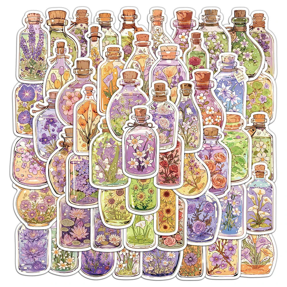 Cute Aesthetic Flower Stickers for Laptop, Phone, Suitcase, Kids Toys (10/30/50PCS) (ONLINE ORDER ONLY)