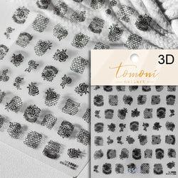 French Style Colorful Square Grid Rhombus Stripe Bowknot Line 3D Self Adhesive Nail Art Stickers Shiny Rhinestone Manicure Decal (Online Order Only)