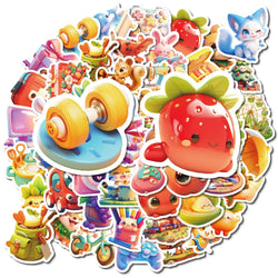 10/30/50PCS Kawaii Animal Stickers Cute Cartoon Food Graffiti Sticker Luggage Laptop Guitar Bike Skateboard 3D Decals Kids Toy (Online Order Only)