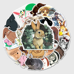 50pcs Aesthetic Children's Sticker Cute Rabbit Cartoon Graffiti Laptop Notebooks Car Credit Card Sticker Motorcycle Helmet (Online Order Only)