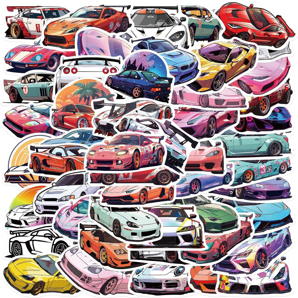10/50pcs Cool JDM Retrofit Racing Car Graffiti Stickers Laptop Guitar Luggage Bike Skateboard Waterproof Sticker Decal  Toy (Online Order Only)