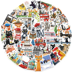 50PCS Cat Meme Funny Animals Stickers Art Toy DIY Kids Notebook Luggage Motorcycle Laptop Refrigerator Decals Graffiti (Online Order Only)