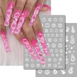 6Pcs 5D Heart Nail Stickers Self-Adhesive Frosted Design DIY Manicure Decors for Women Frosted Nail Decals %Valentine's Day #NK* (ONLINE ORDER ONLY)