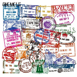 Transparent Retro Postmark Sticker Set for DIY, Notebook, Skateboard, Car, Motorcycle Decal (Online Order Only)