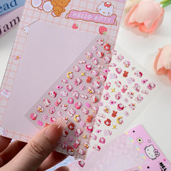 1pc 5D Cartoon Nail Art Stickers Waterproof Matte Finish with Kuromi, Cinnamoroll & Hello Kitty Designs Perfect for DIY Manicure (Online Order Only)