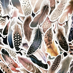 Bird Feather Stickers 10/64Pcs for Laptop, Suitcase, iPad, Scrapbooking, DIY Crafts (Online Order Only)