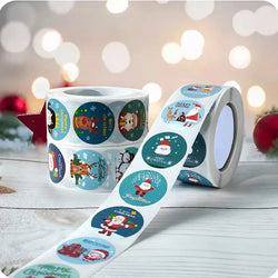 500 Pcs/Roll Merry Christmas Santa Claus Sticker Gift Decoration Sealing Stickers Children's Reward Sticker (ONLINE ORDER ONLY)