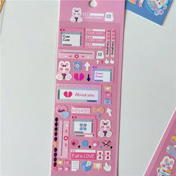 6pcs/lot Cute Flower Rabbit Sticker Scrapbooking Hand Account Stickers Idol Card Photo Frame DIY Deco Material Korean Stationery (Online Order Only)